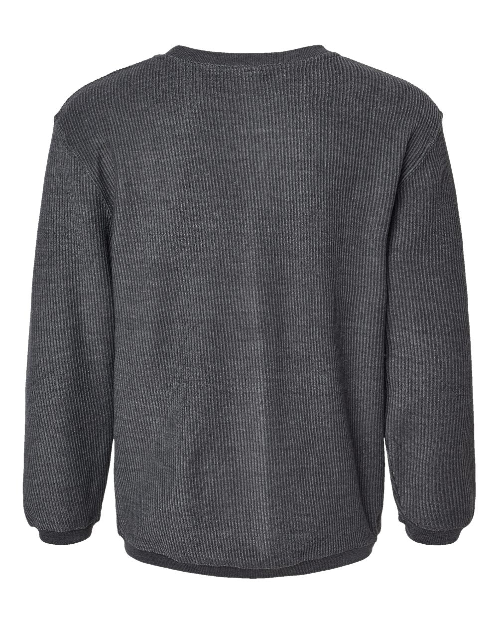 MV Sport 19179 Unisex Corded Crewneck Sweatshirt in Charcoal, back