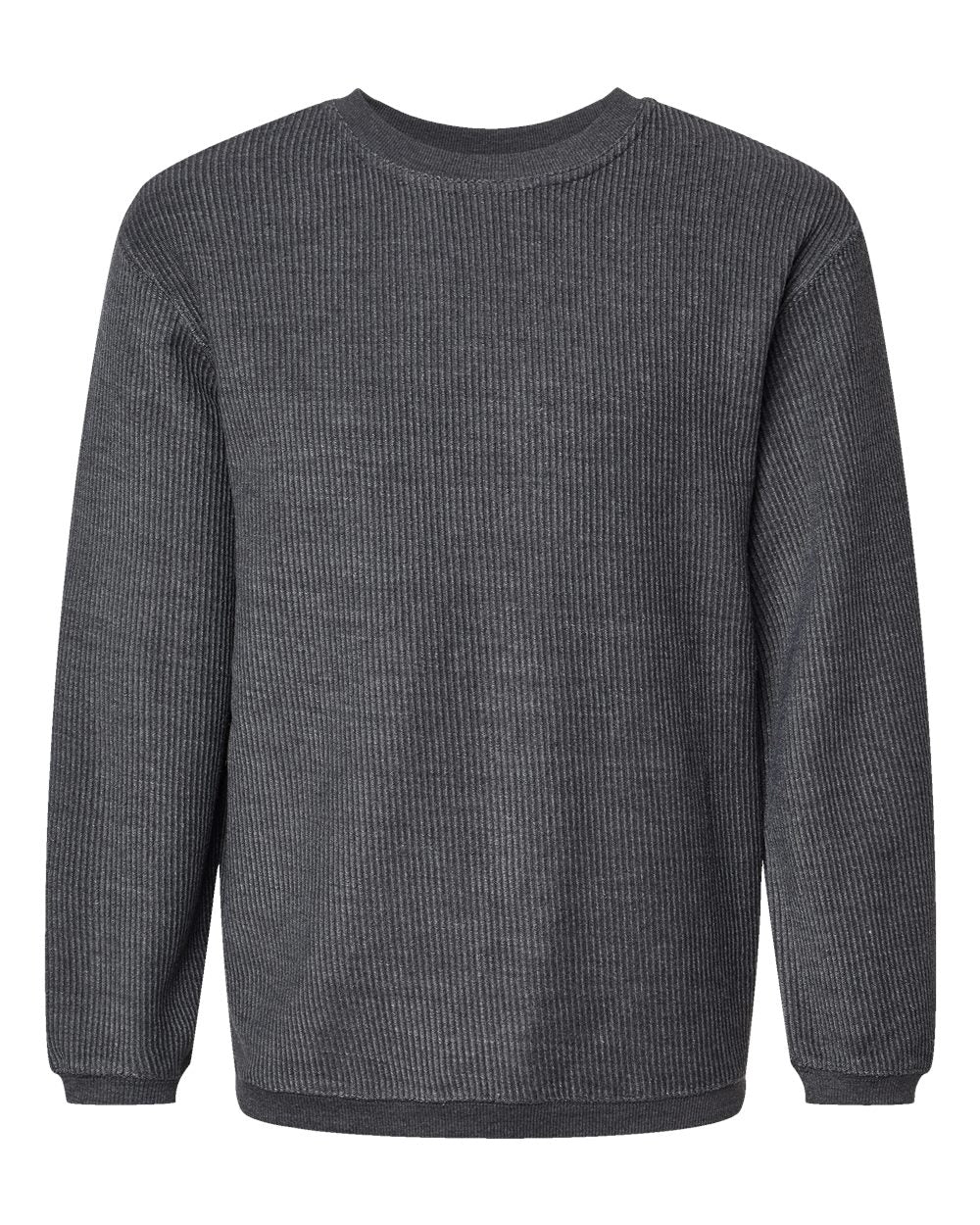 MV Sport 19179 Unisex Corded Crewneck Sweatshirt in Charcoal
