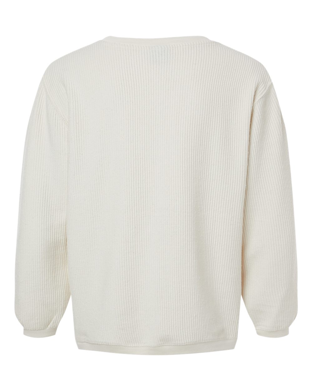 MV Sport 19179 Unisex Corded Crewneck Sweatshirt in Ivory, back
