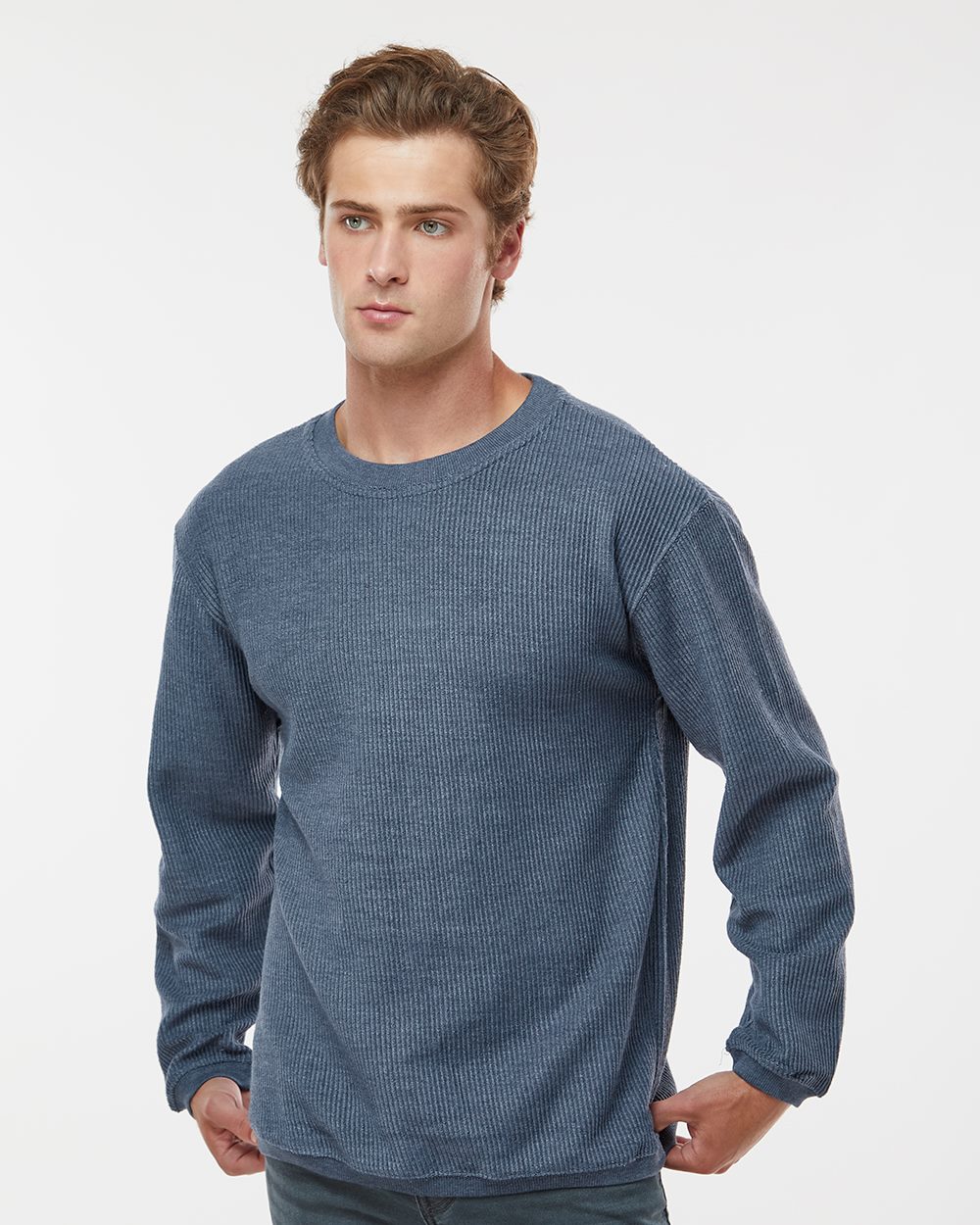 MV Sport 19179 Unisex Corded Crewneck Sweatshirt