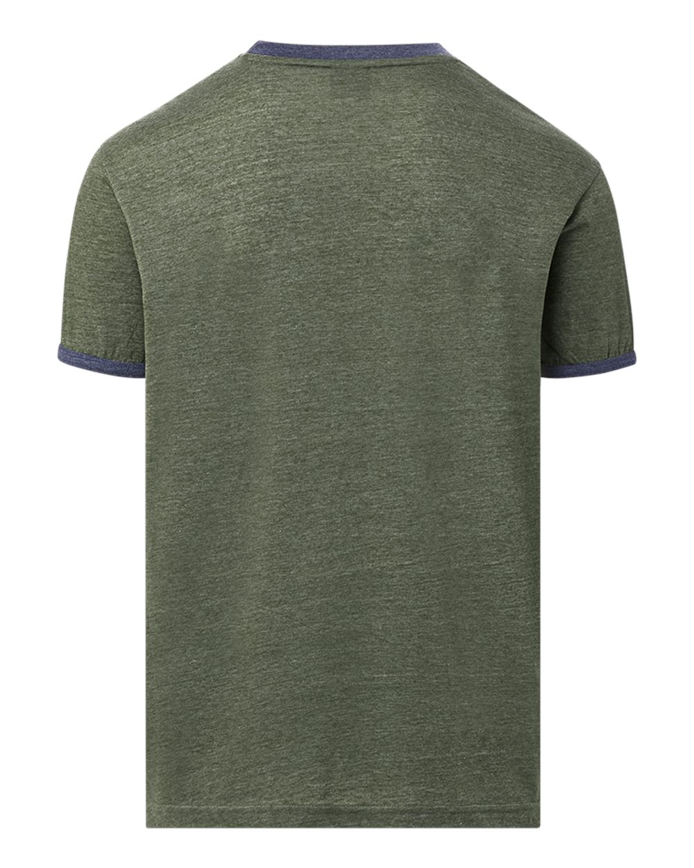 MV Sport 26425 Men's Jackie Ringer T-Shirt in Vintage Oilve/ Navy Heather, back