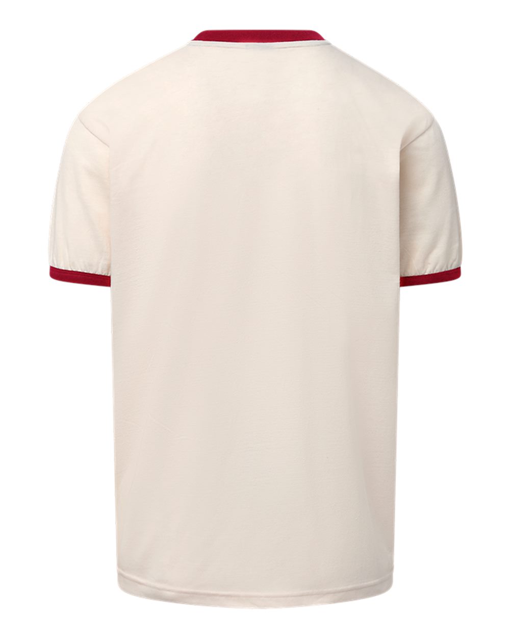 MV Sport 26425 Men's Jackie Ringer T-Shirt in Vintage White/ Cardinal, back