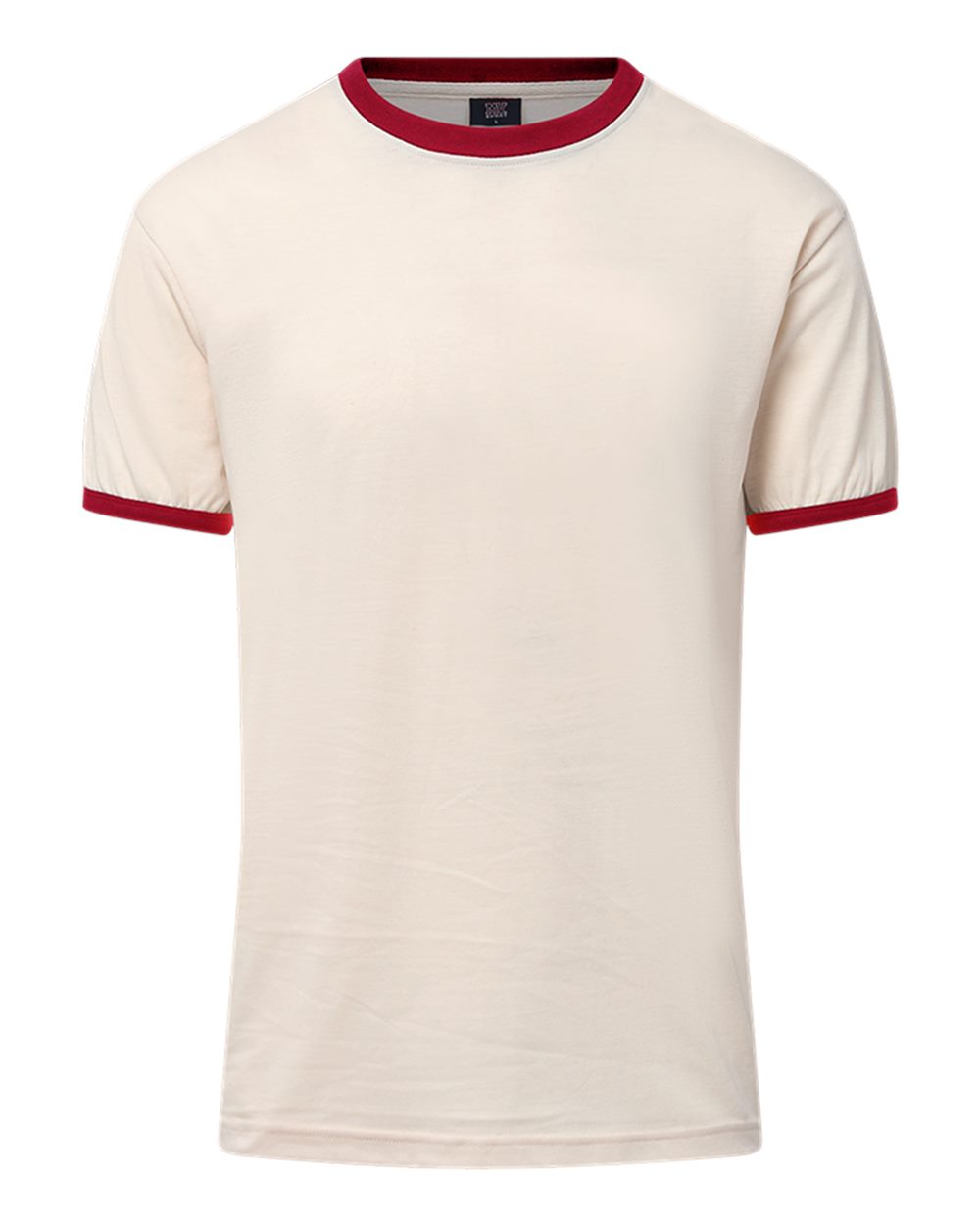MV Sport 26425 Men's Jackie Ringer T-Shirt in Vintage White/ Cardinal