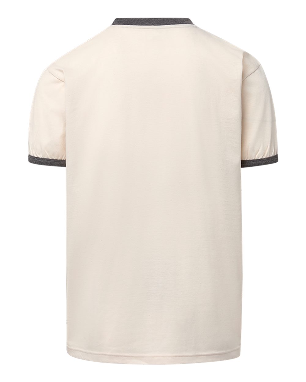MV Sport 26425 Men's Jackie Ringer T-Shirt in Vintage White/ Charcoal, back
