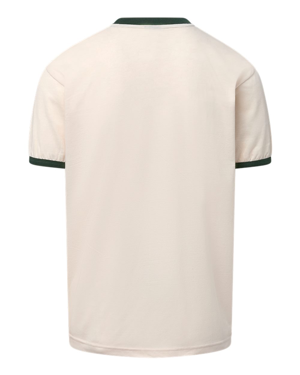 MV Sport 26425 Men's Jackie Ringer T-Shirt in Vintage White/ Forest, back