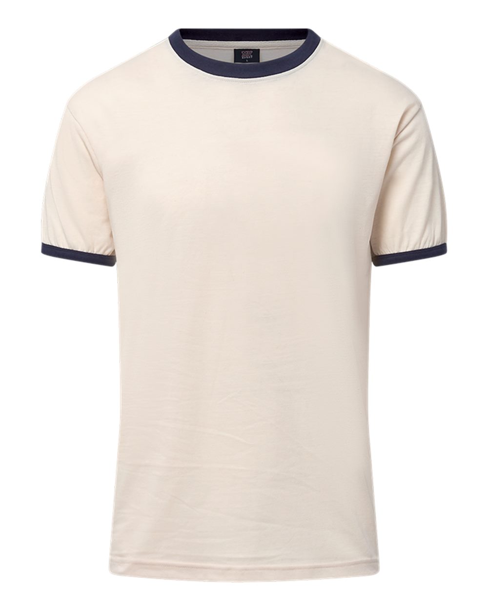 MV Sport 26425 Men's Jackie Ringer T-Shirt in Vintage White/ Navy