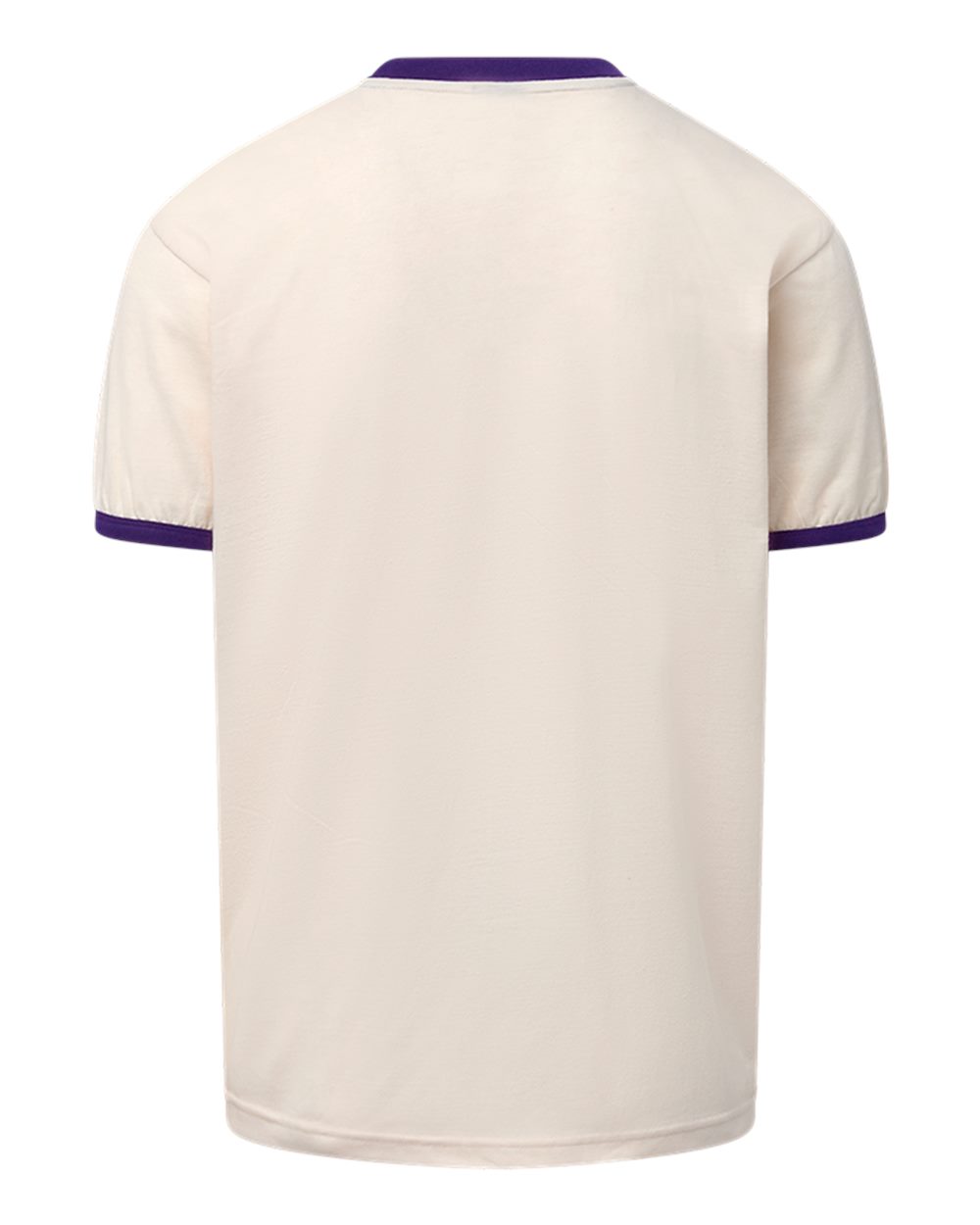 MV Sport 26425 Men's Jackie Ringer T-Shirt in Vintage White/ Purple, back
