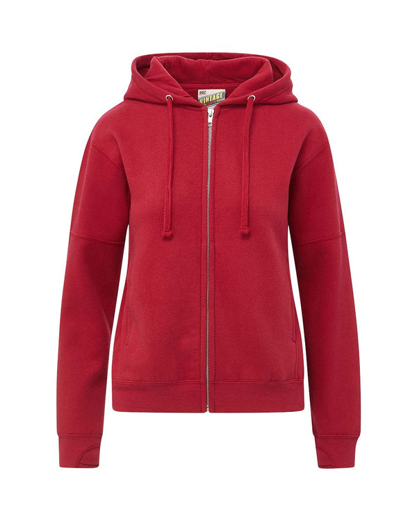 MV Sport W25165 Women's Vintage Fleece Hooded Full-Zip Sweatshirt