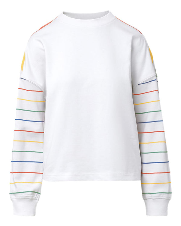 MV Sport W26128 Women's Mood & Vibe™ Shira Striped Crewneck Sweatshirt