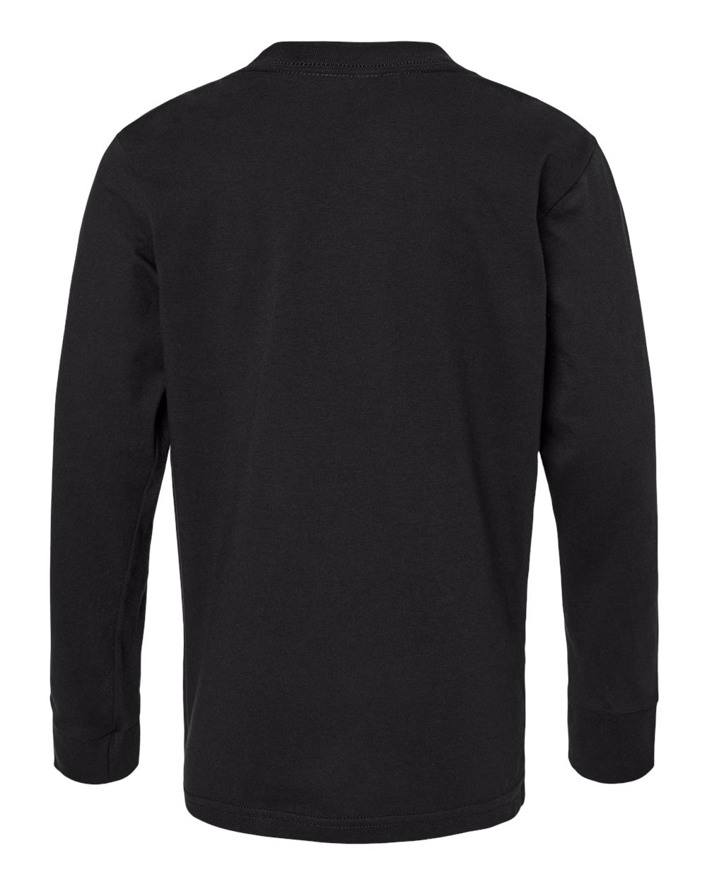 Next Level 3311 Youth Cotton Long Sleeve Tee in Black, back