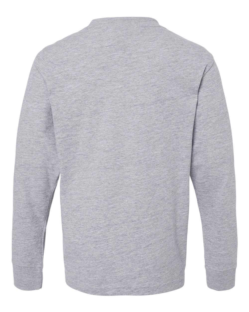 Next Level 3311 Youth Cotton Long Sleeve Tee in Heather Grey, back