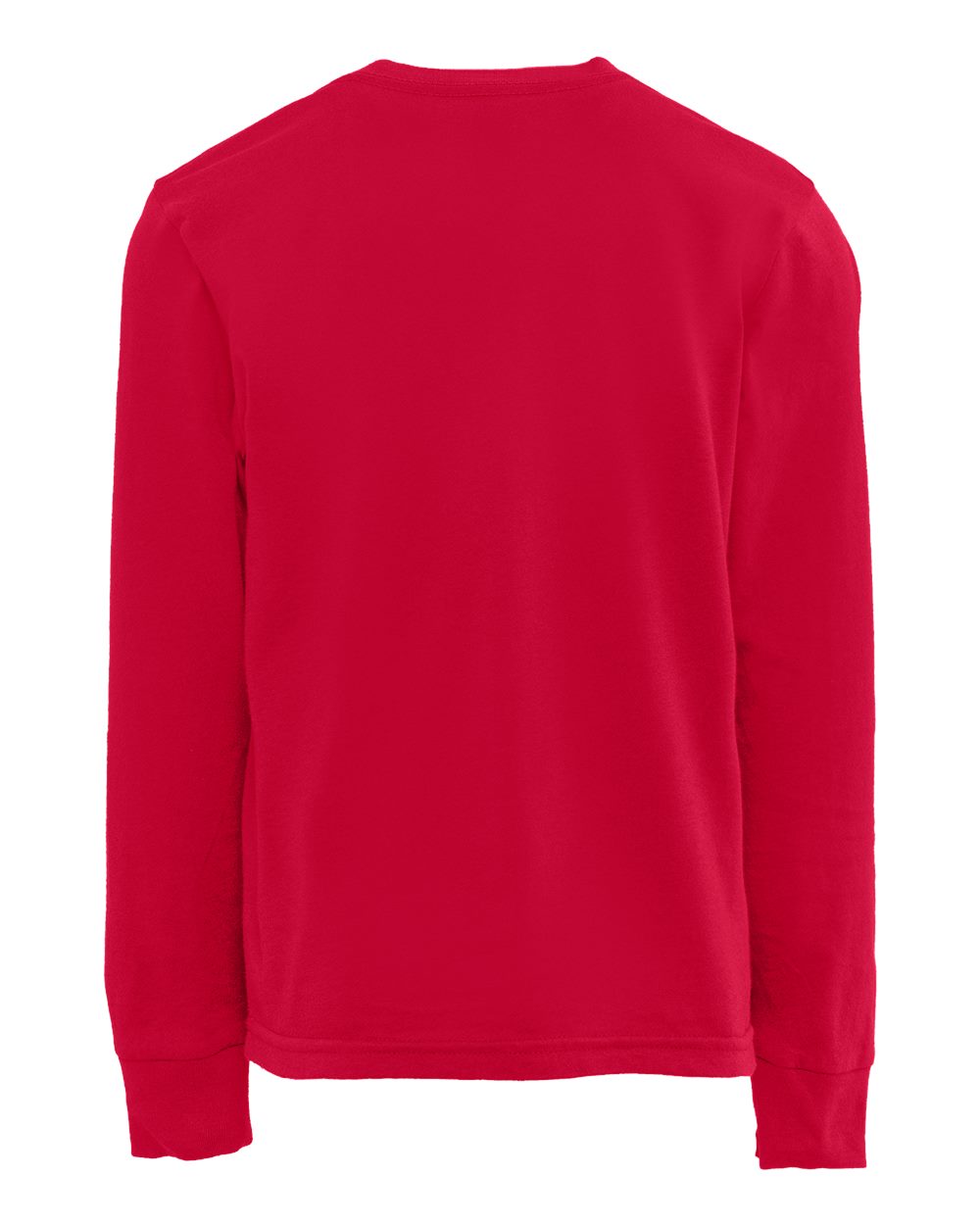 Next Level 3311 Youth Cotton Long Sleeve Tee in Red, back