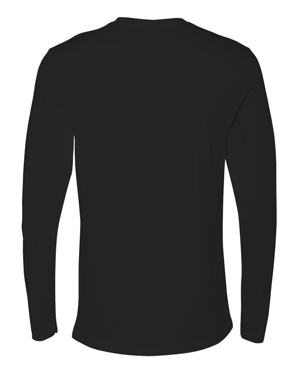 Next Level 3601 Unisex Cotton Long Sleeve Tee in Black, back