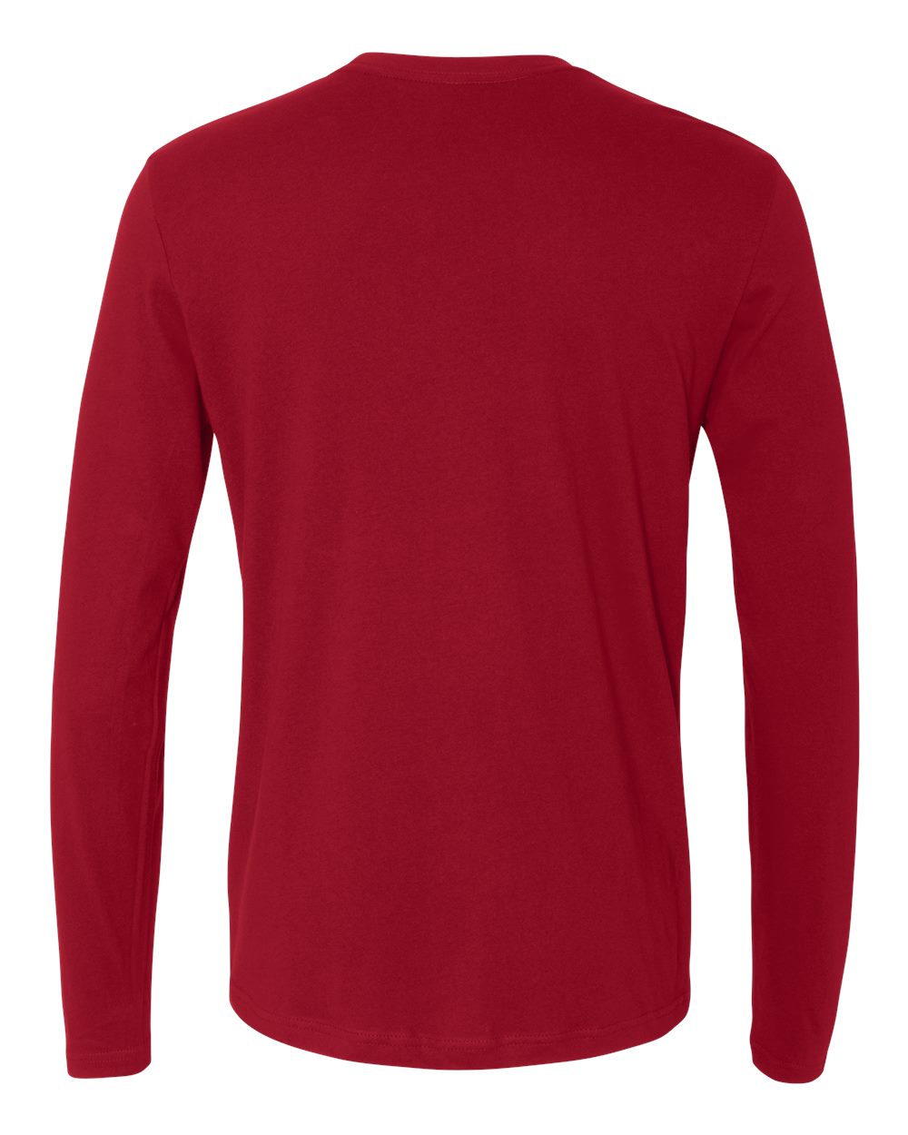 Next Level 3601 Unisex Cotton Long Sleeve Tee in Cardinal, back