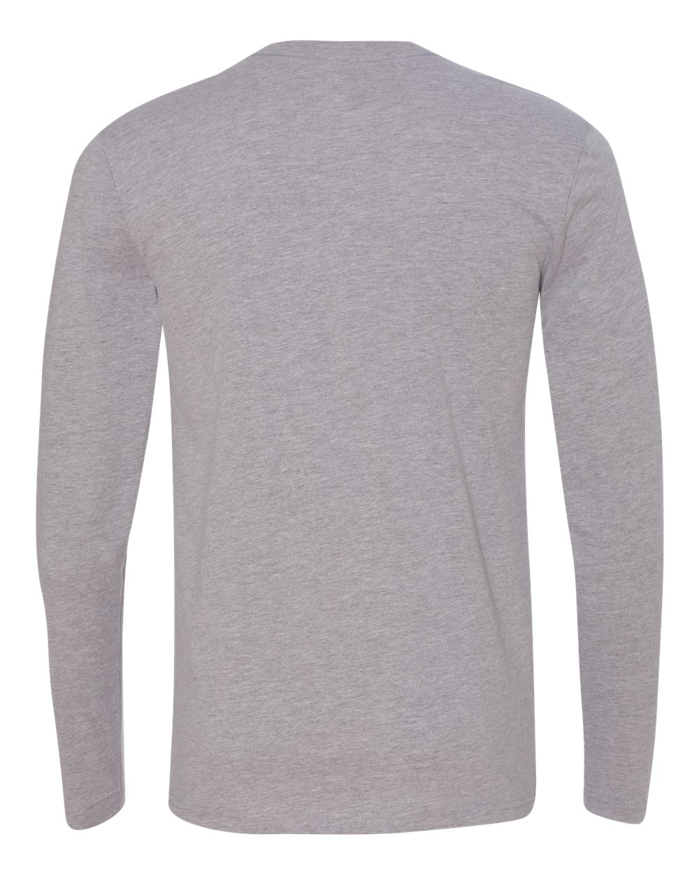 Next Level 3601 Unisex Cotton Long Sleeve Tee in Heather Grey, back