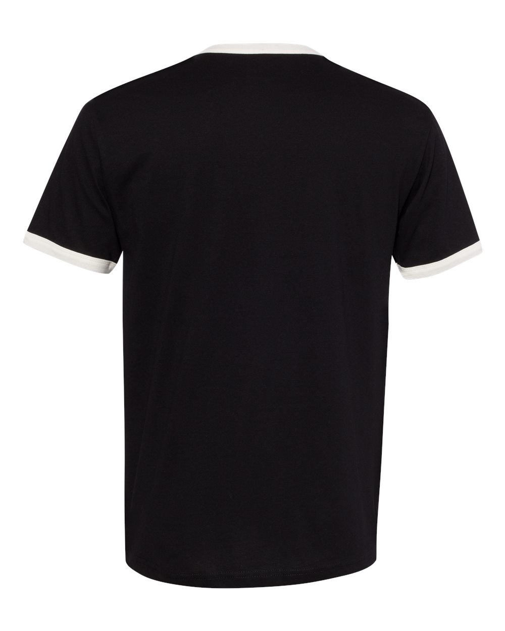 Next Level 3604 Unisex Cotton Ringer Tee in Black/ Natural, back