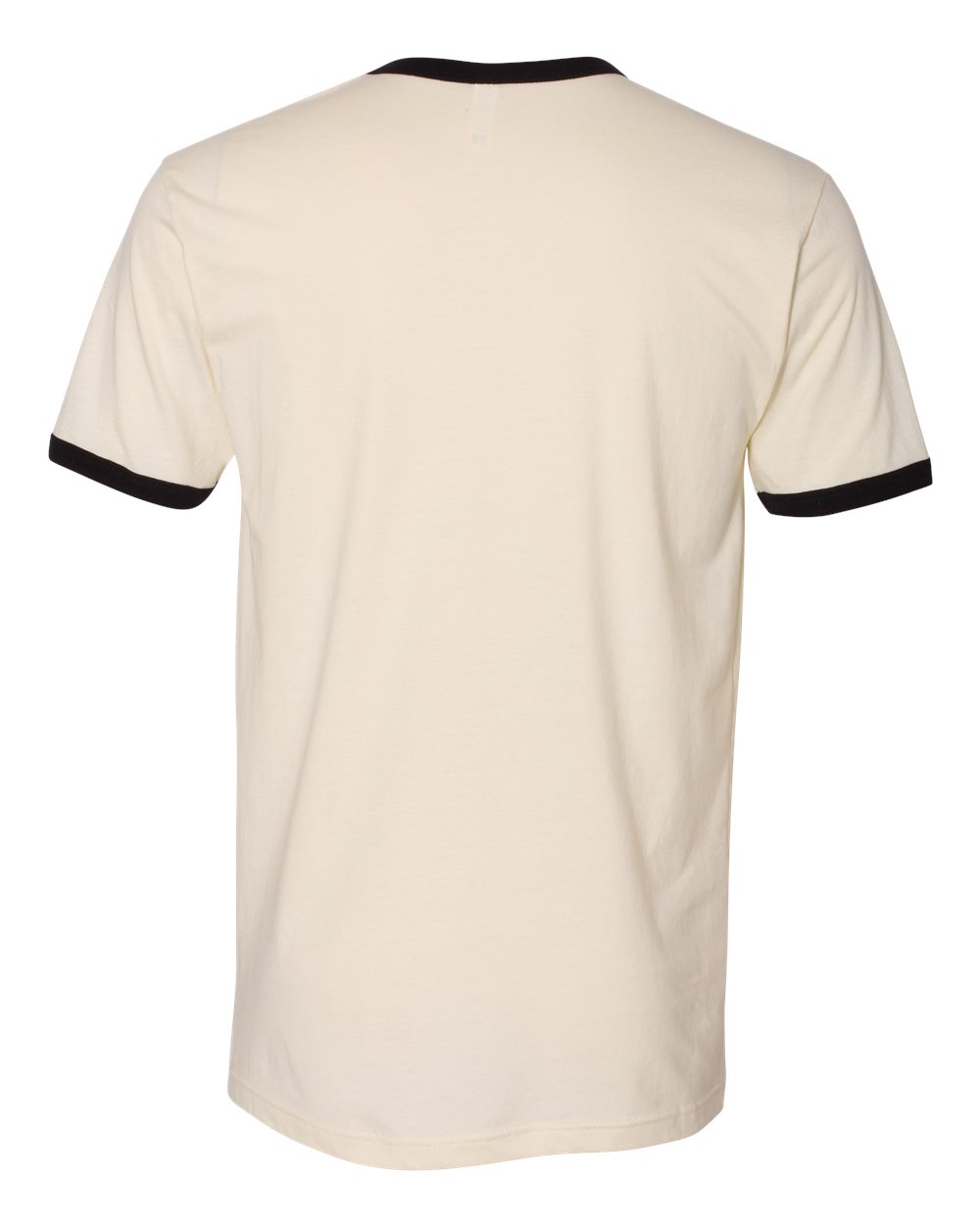 Next Level 3604 Unisex Cotton Ringer Tee in Natural/ Black, back