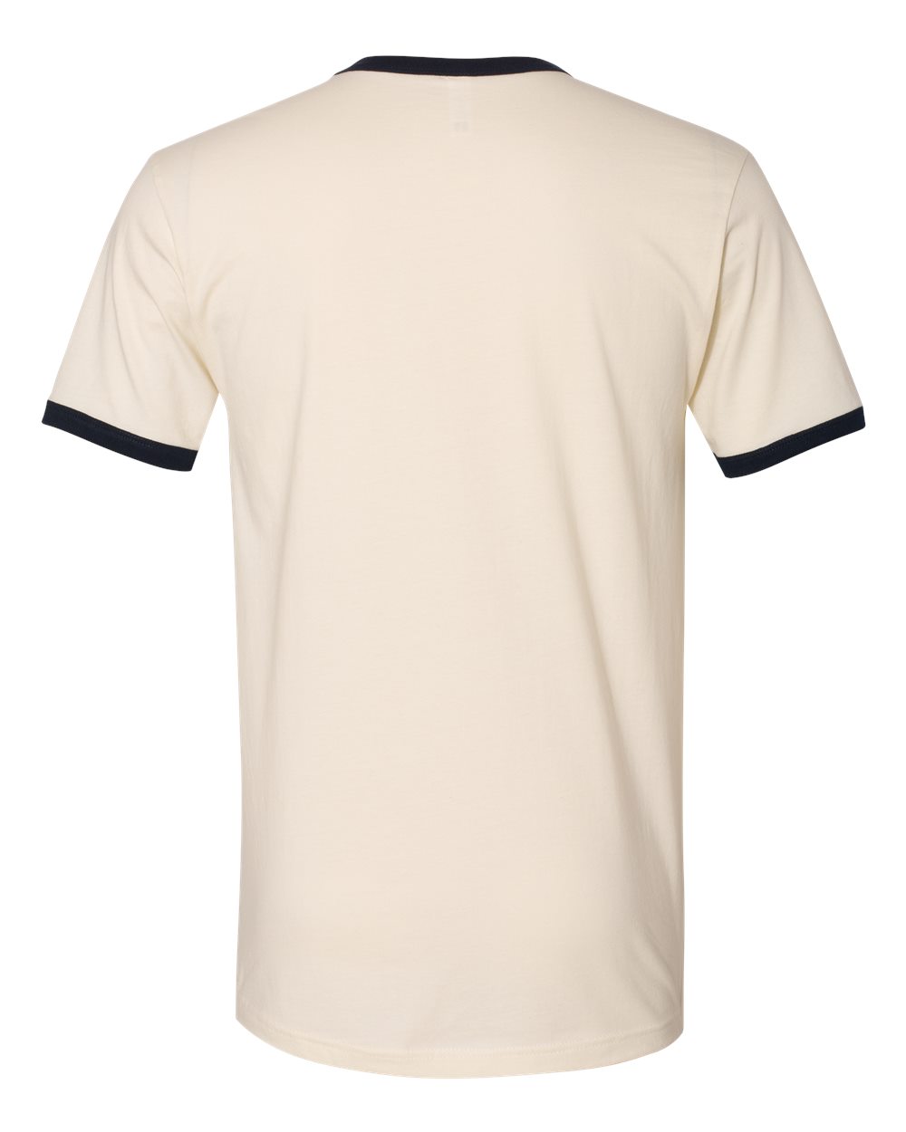 Next Level 3604 Unisex Cotton Ringer Tee in Natural/ Midnight Navy, back