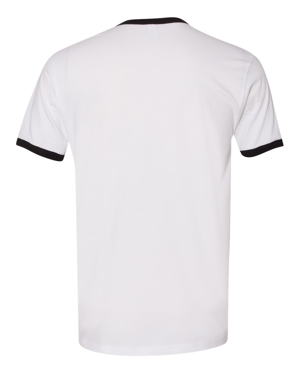 Next Level 3604 Unisex Cotton Ringer Tee in White/ Black, back