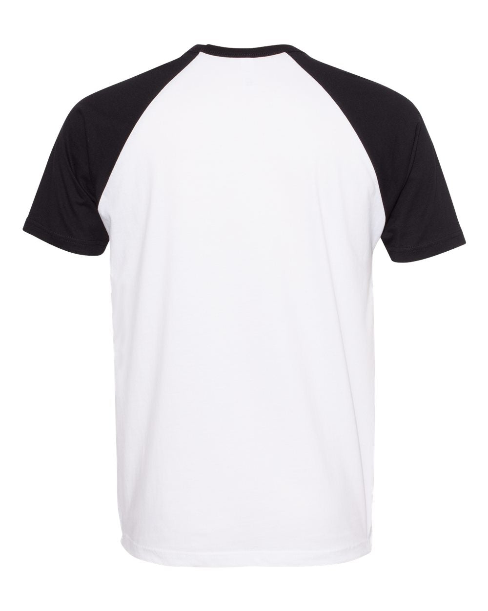 Next Level 3650 Unisex Cotton Raglan Tee in Black/ White, back