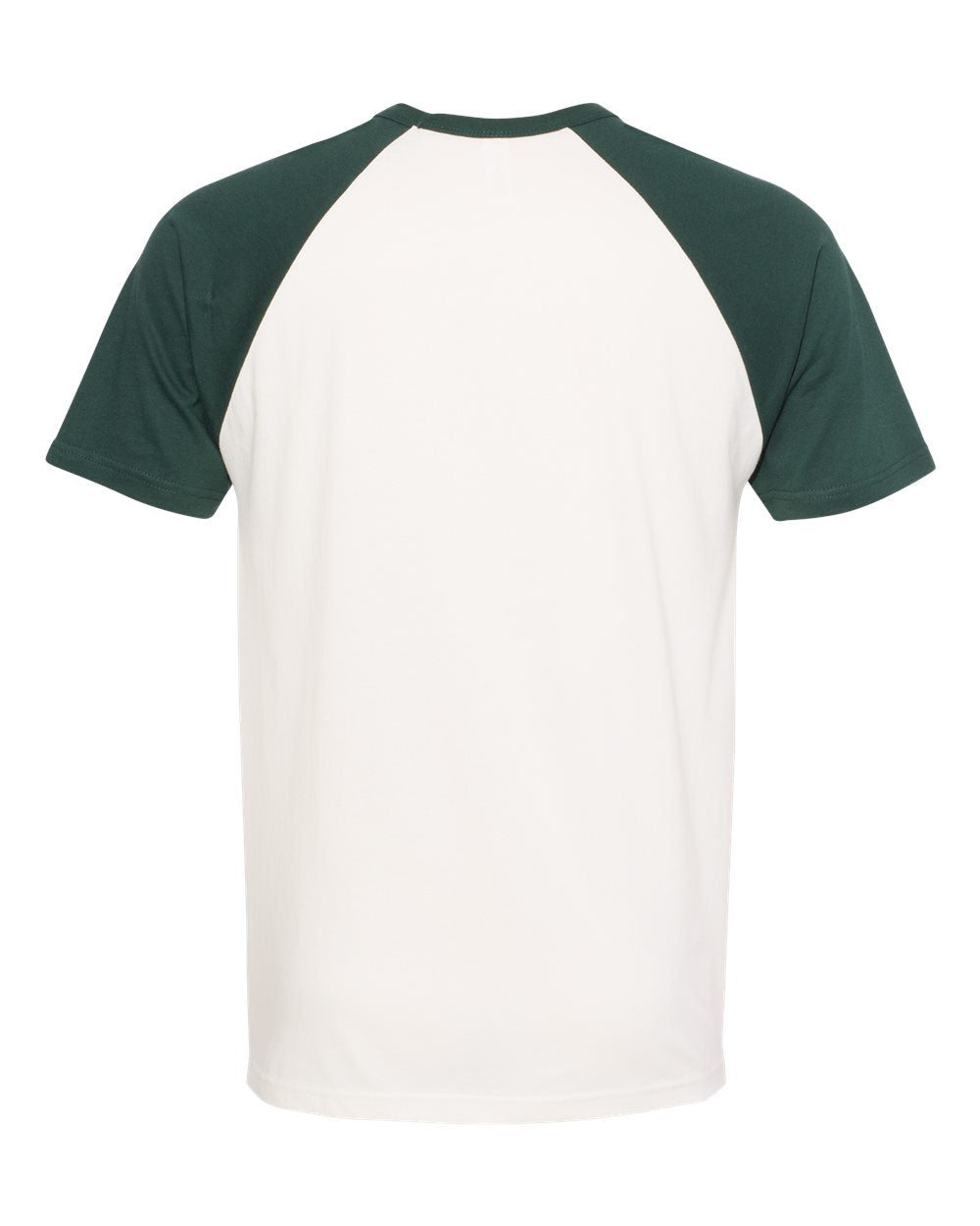 Next Level 3650 Unisex Cotton Raglan Tee in Forest Green/ Natural, back