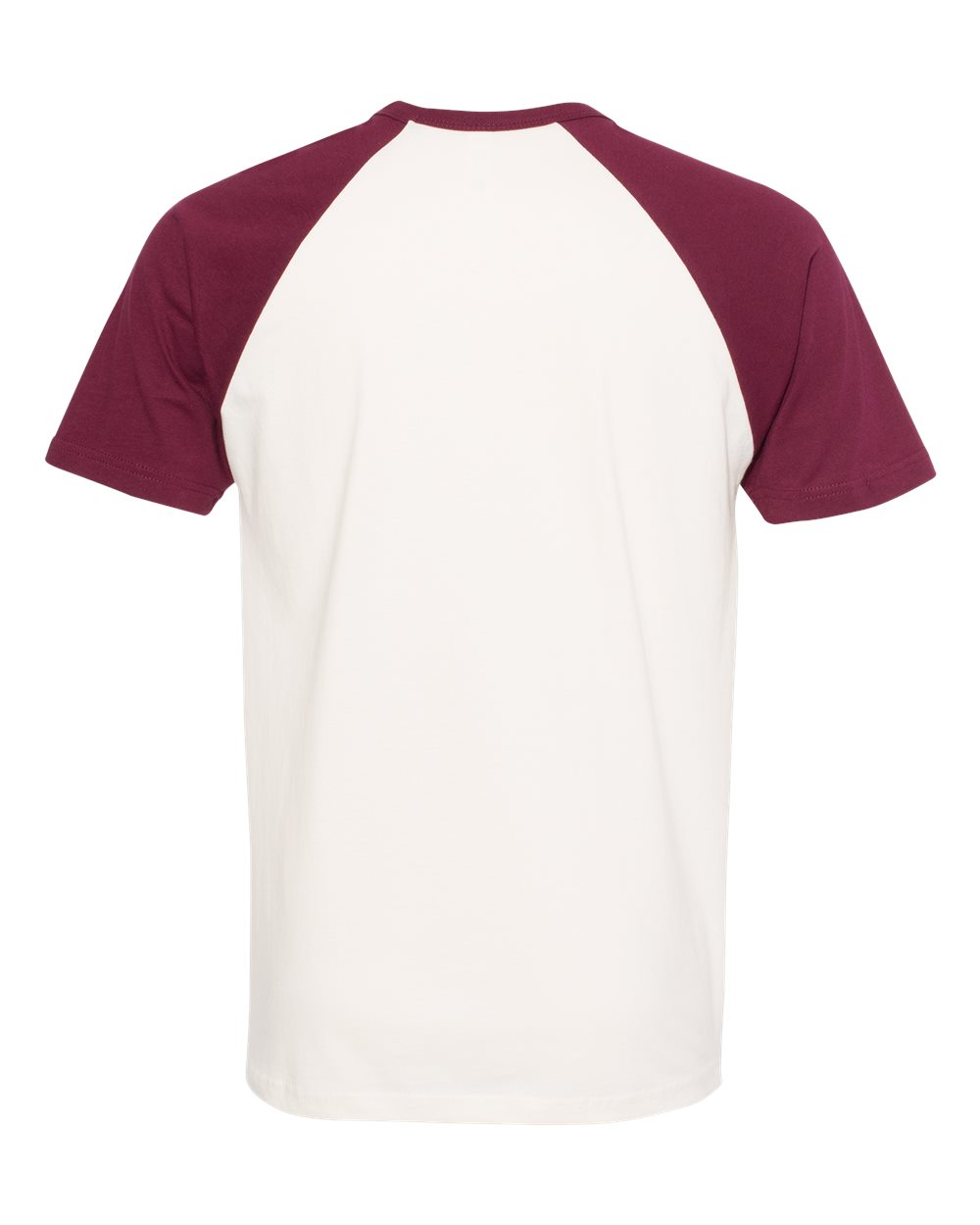 Next Level 3650 Unisex Cotton Raglan Tee in Maroon/ Natural, back
