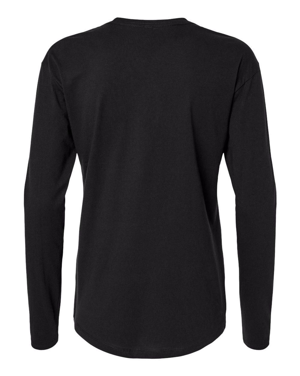 Next Level 3911 Women's Cotton Relaxed Long Sleeve Tee in Black, back
