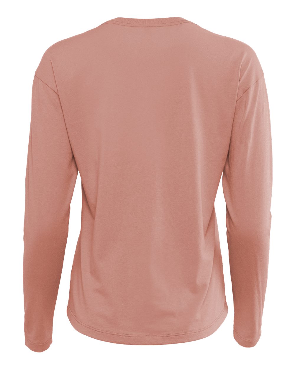Next Level 3911 Women's Cotton Relaxed Long Sleeve Tee in Desert Pink, back