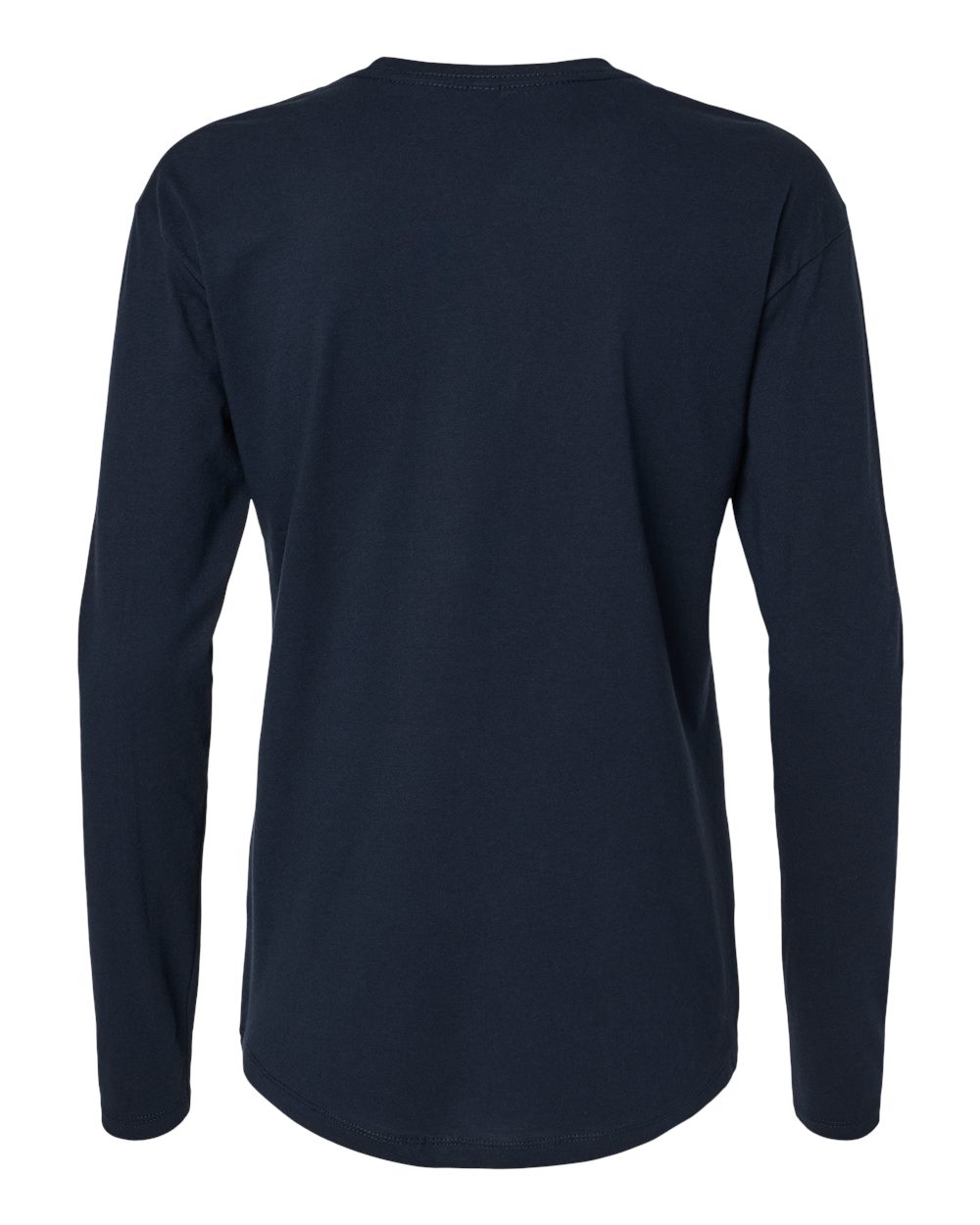 Next Level 3911 Women's Cotton Relaxed Long Sleeve Tee in Midnight Navy, back