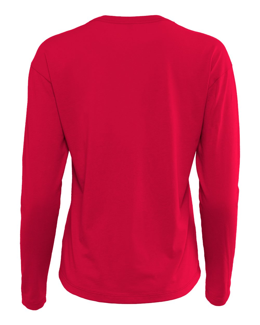 Next Level 3911 Women's Cotton Relaxed Long Sleeve Tee in Red, back