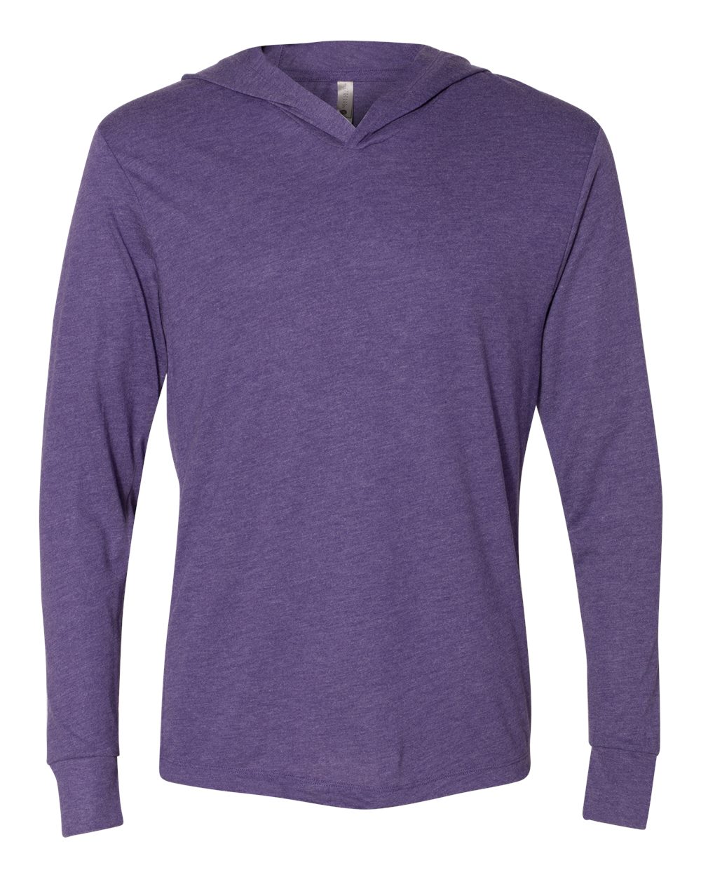 Next Level 6021 Unisex Triblend Hooded Long Sleeve Pullover Tee in Purple Rush