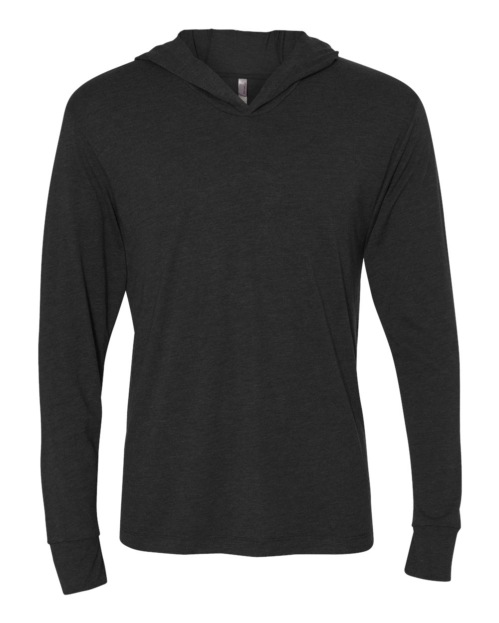 Next Level 6021 Unisex Triblend Hooded Long Sleeve Pullover Tee in Vintage Black