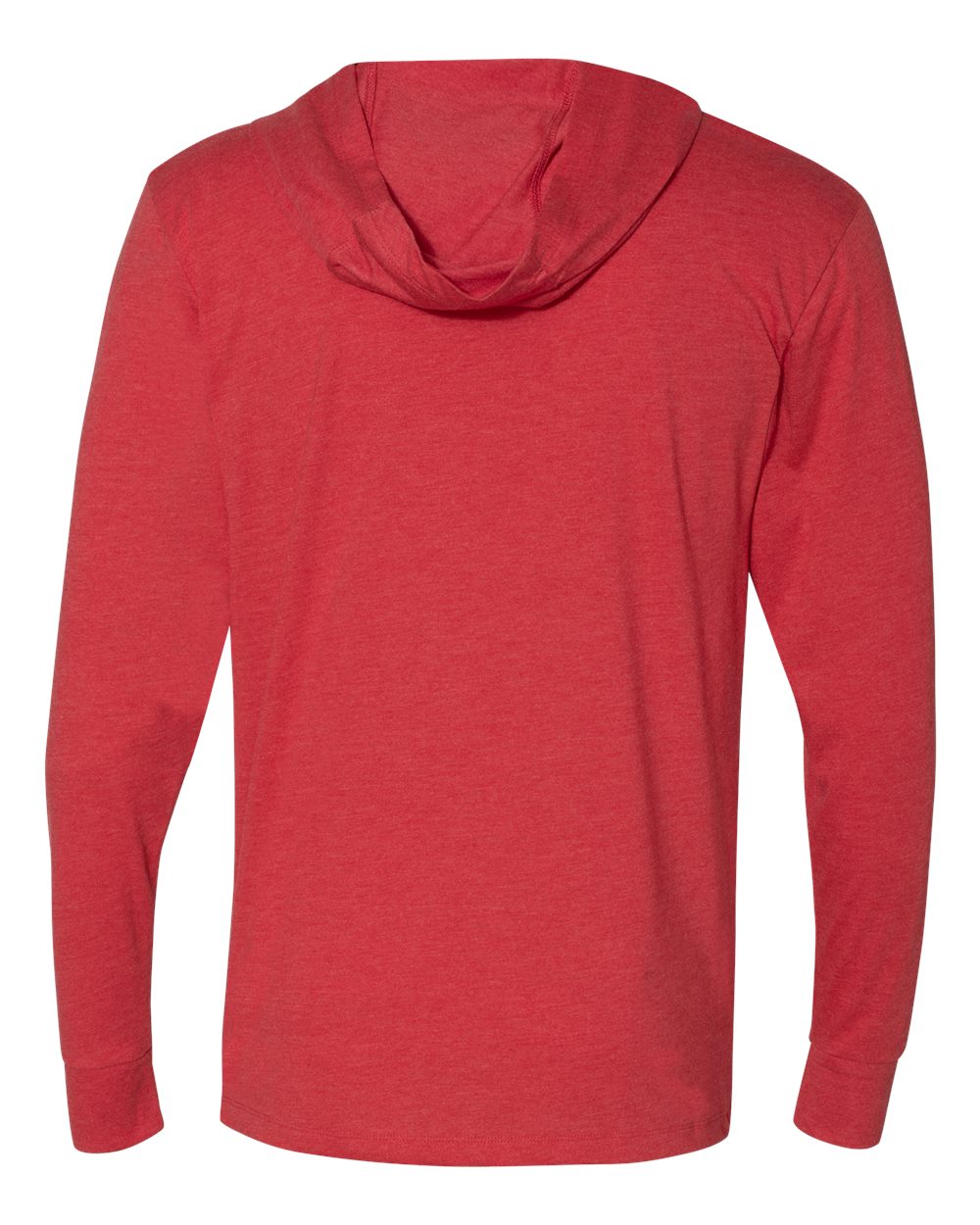 Next Level 6021 Unisex Triblend Hooded Long Sleeve Pullover Tee in Vintage Red, back
