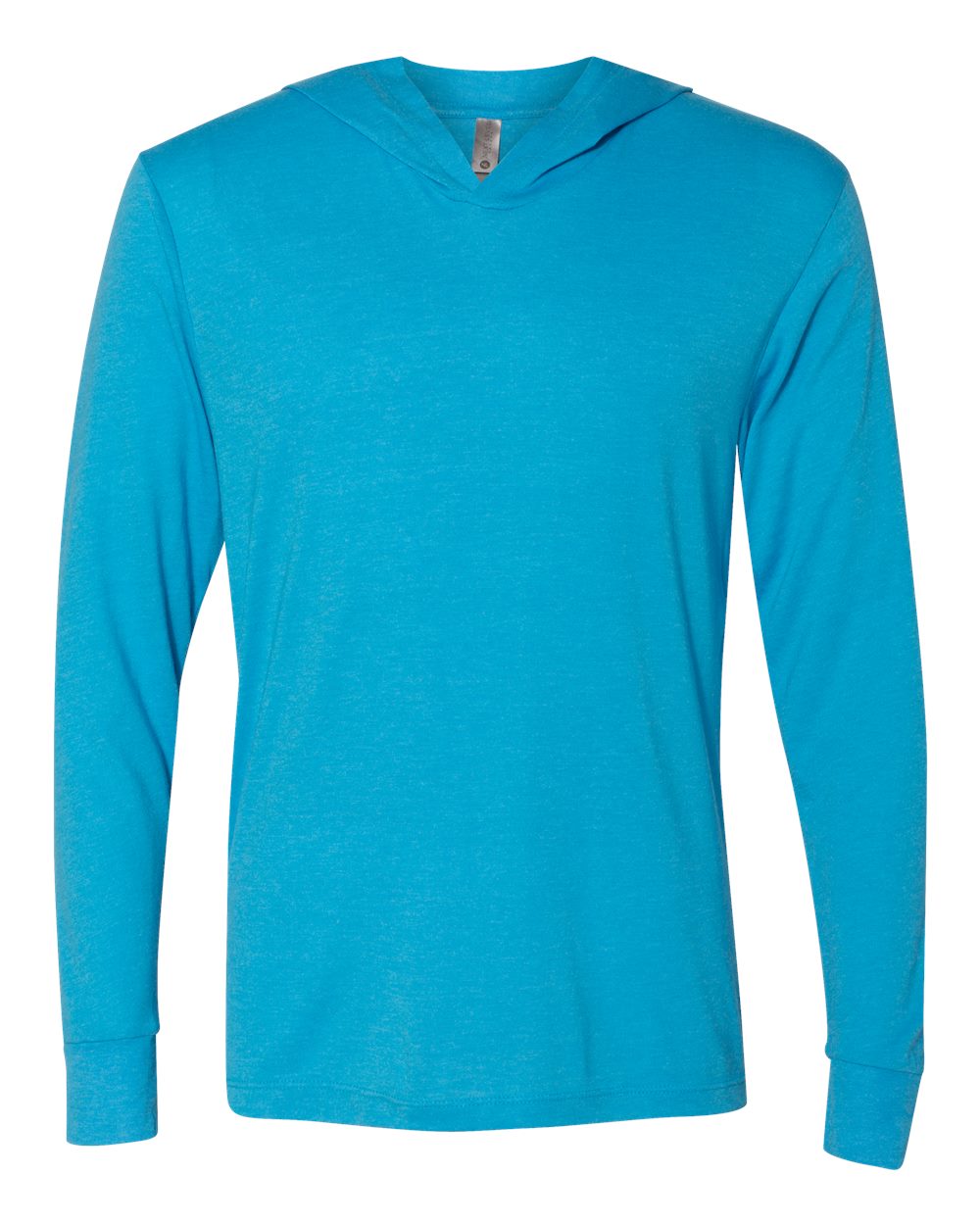 Next Level 6021 Unisex Triblend Hooded Long Sleeve Pullover Tee in Vintage Turquoise