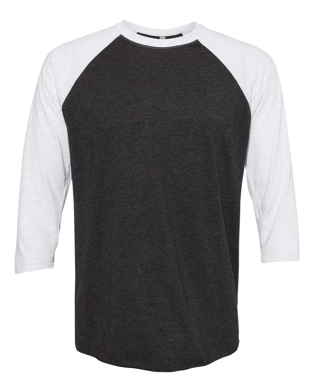 Next Level 6051 Unisex Triblend Three-Quarter Raglan Tee in Heather White/ Vintage Black