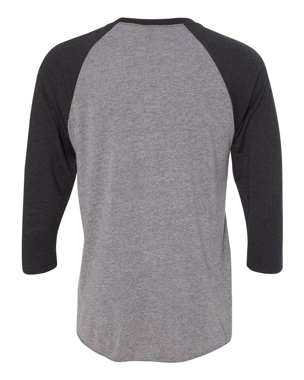 Next Level 6051 Unisex Triblend Three-Quarter Raglan Tee in Vintage Black Sleeves/ Premium Heather Body, back