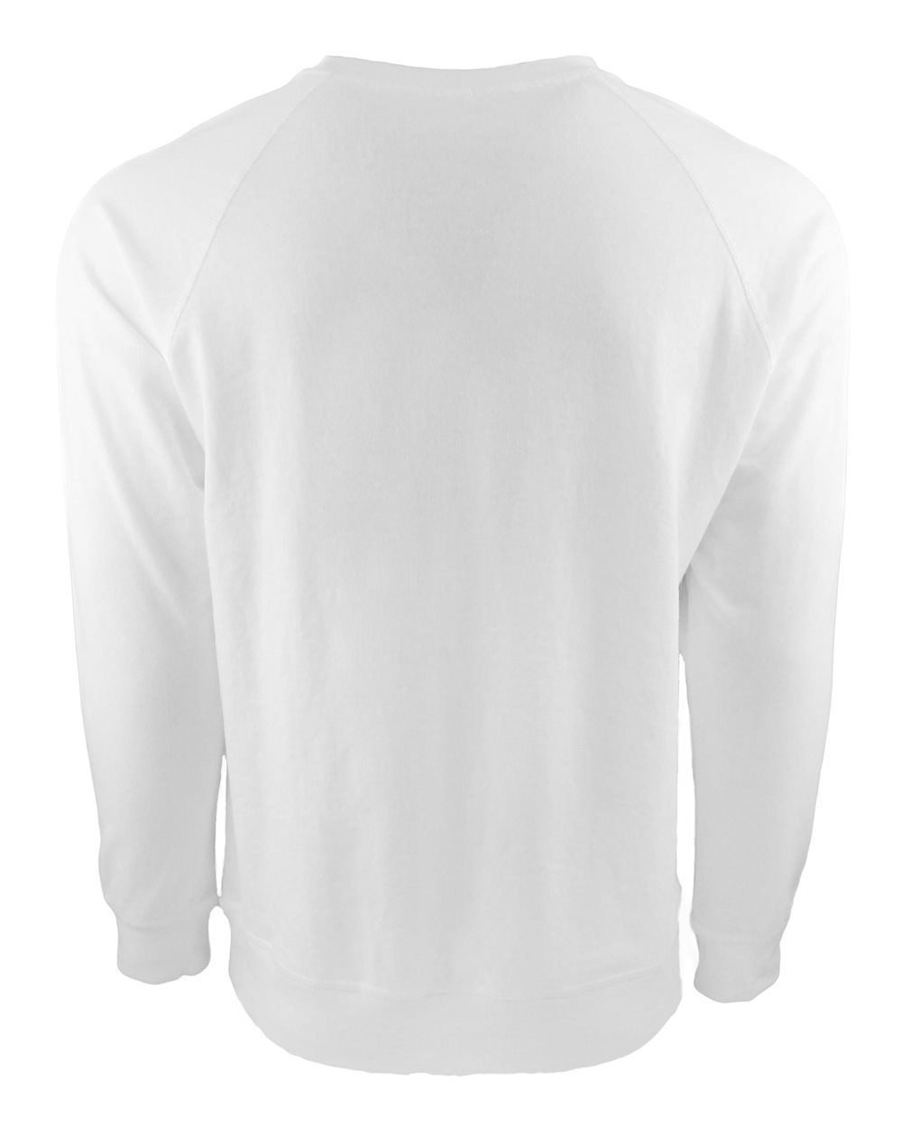 Next Level 9000 Unisex Laguna Raglan Crewneck Sweatshirt in White, back