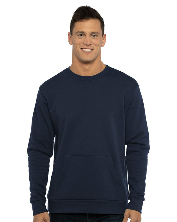 Next Level 9001 Unisex Santa Barbara Pocket Crewneck Sweatshirt
