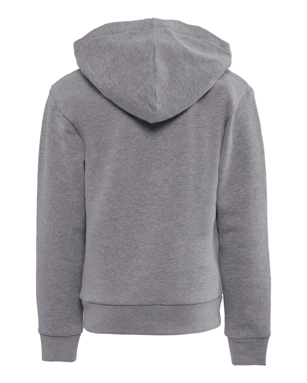 Next Level 9113 Youth Santa Barbara Fleece Hoodie Sweatshirt in Heather Grey, back