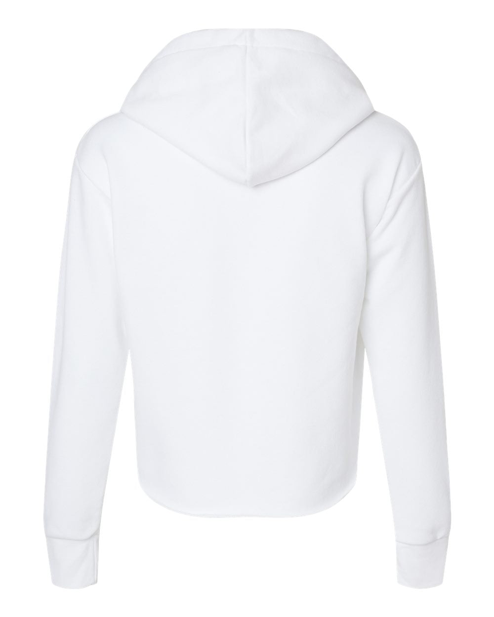 Next Level 9384 Women's Laguna Sueded Raw Edge Crop Hoodie Sweatshirt in White, back