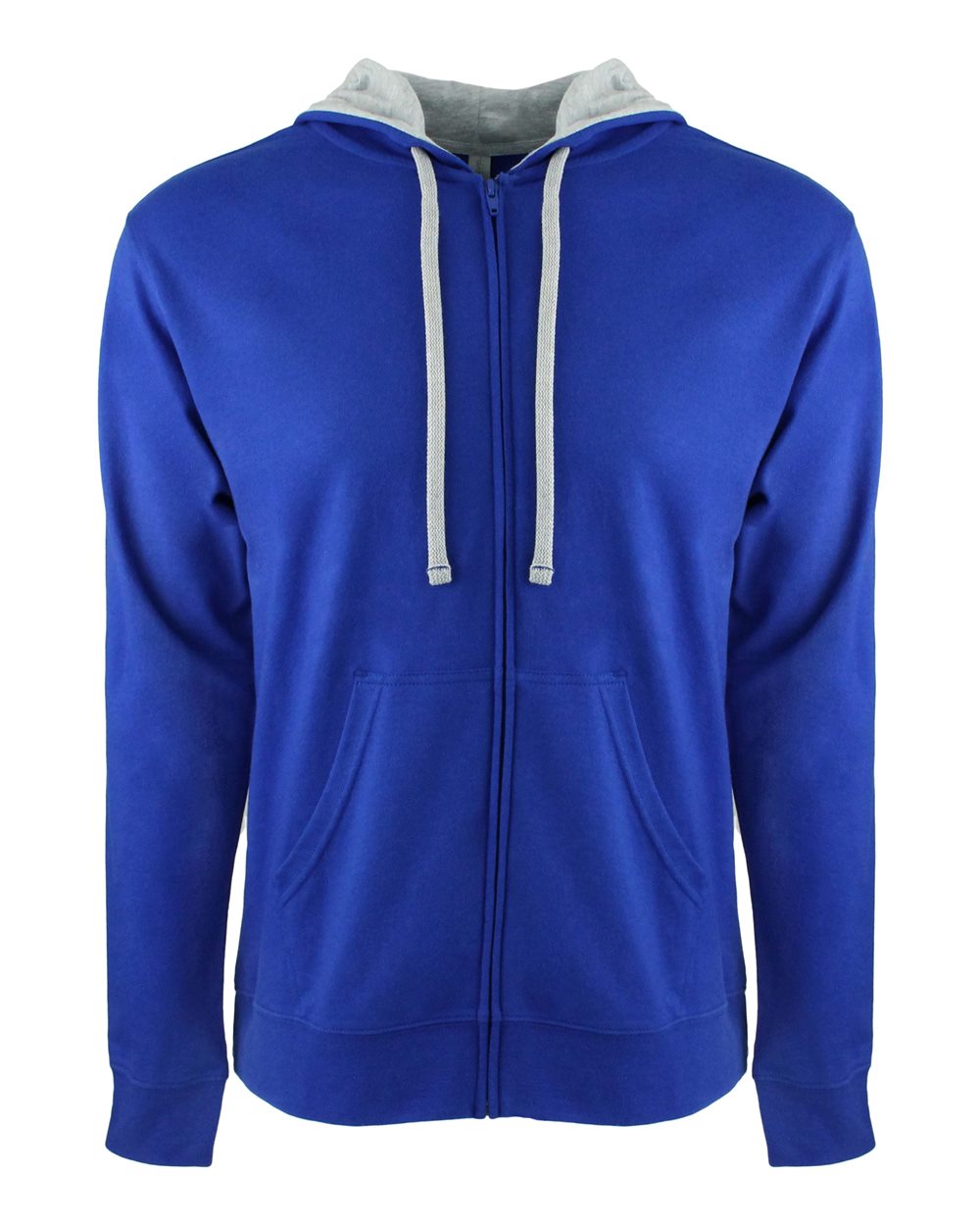 Next Level 9601 Unisex Laguna Full-Zip Hoodie Sweatshirt in Royal/ Heather Grey