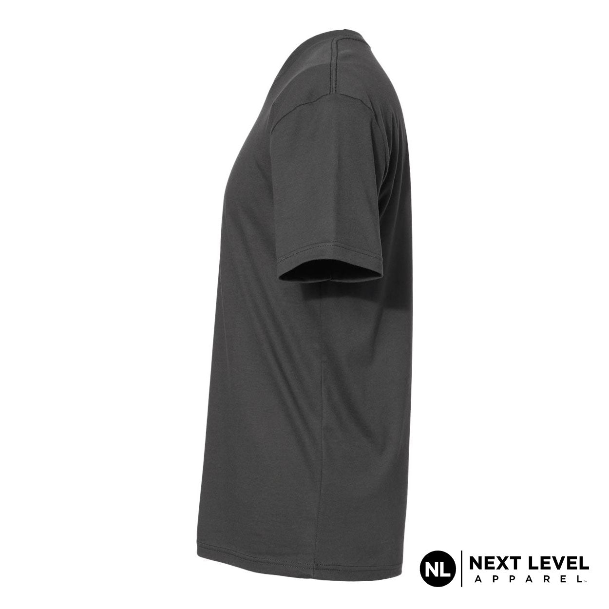 Next Level T-Shirt Charcoal left sleeve