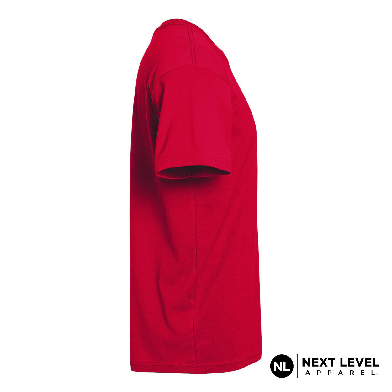 Next Level T-Shirt Red right sleeve