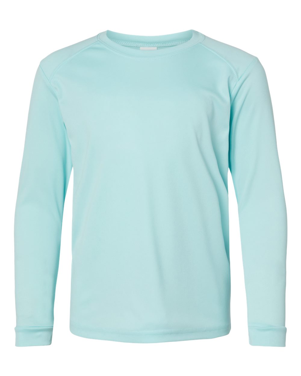 Paragon 218Y Youth Long Islander Performance Long Sleeve T-Shirt in Aqua Blue