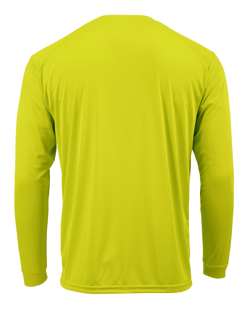 Paragon 218Y Youth Long Islander Performance Long Sleeve T-Shirt in Safety Green, back