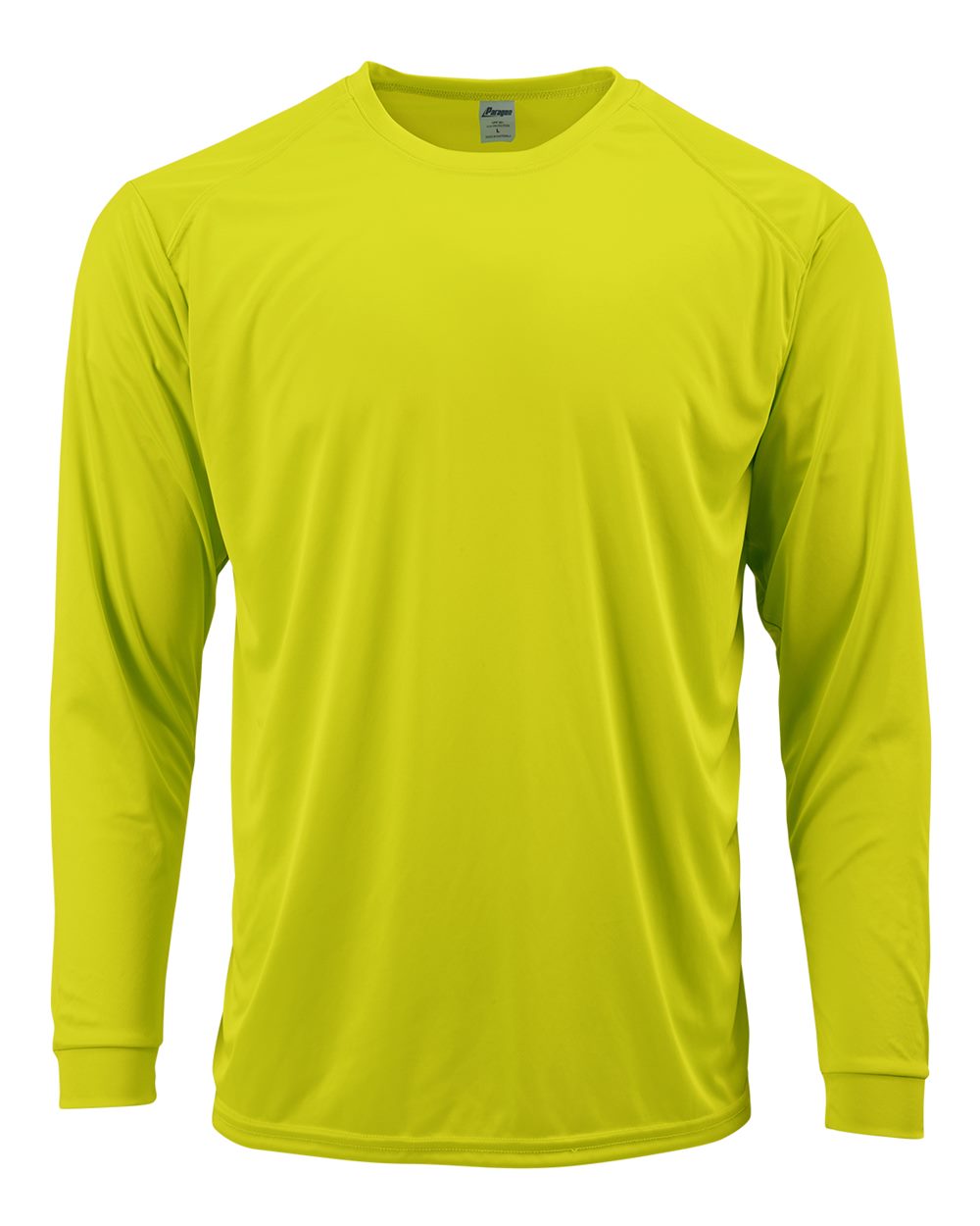Paragon 218Y Youth Long Islander Performance Long Sleeve T-Shirt in Safety Green