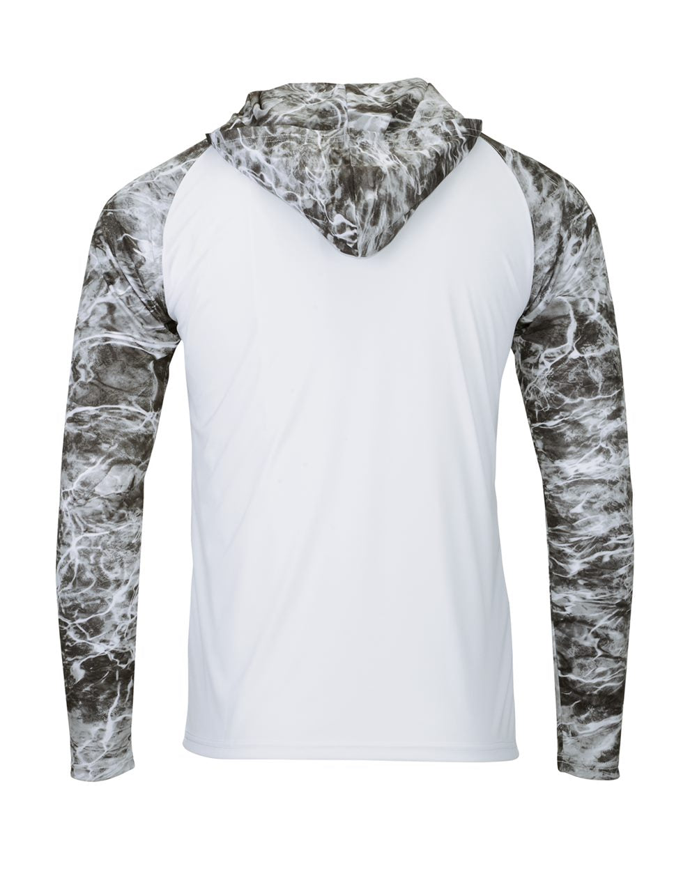 Paragon 241 Men's Biloxi Performance Colorblocked Hooded Long Sleeve T-Shirt in Manta, back