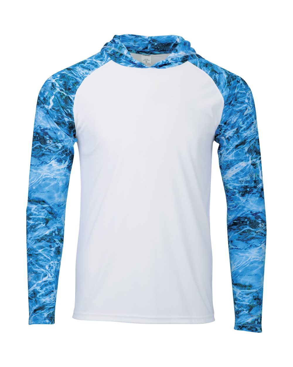 Paragon 241 Men's Biloxi Performance Colorblocked Hooded Long Sleeve T-Shirt in Nautical