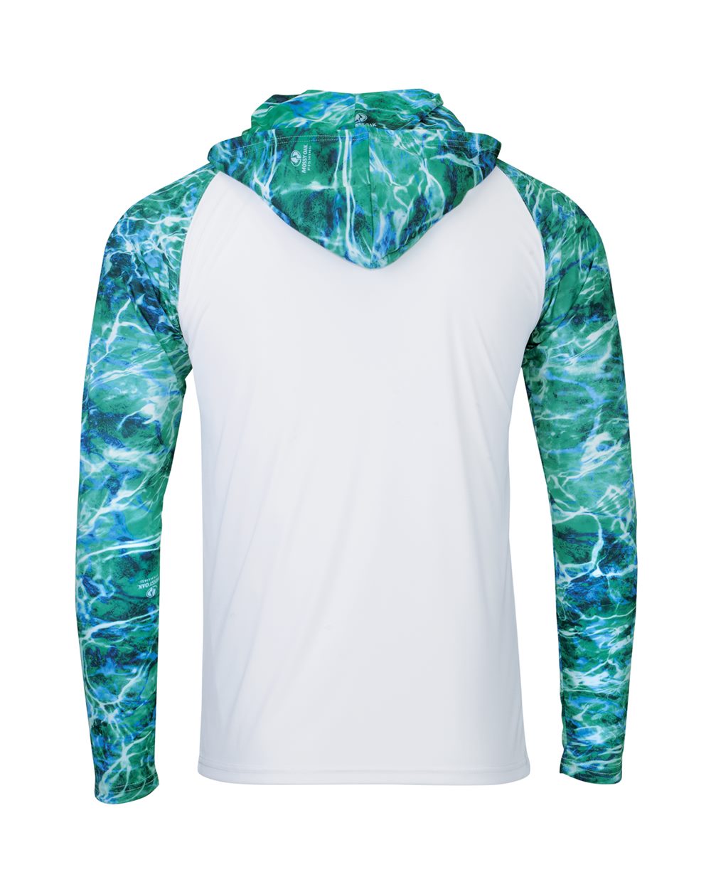 Paragon 241 Men's Biloxi Performance Colorblocked Hooded Long Sleeve T-Shirt in Seafoam, back