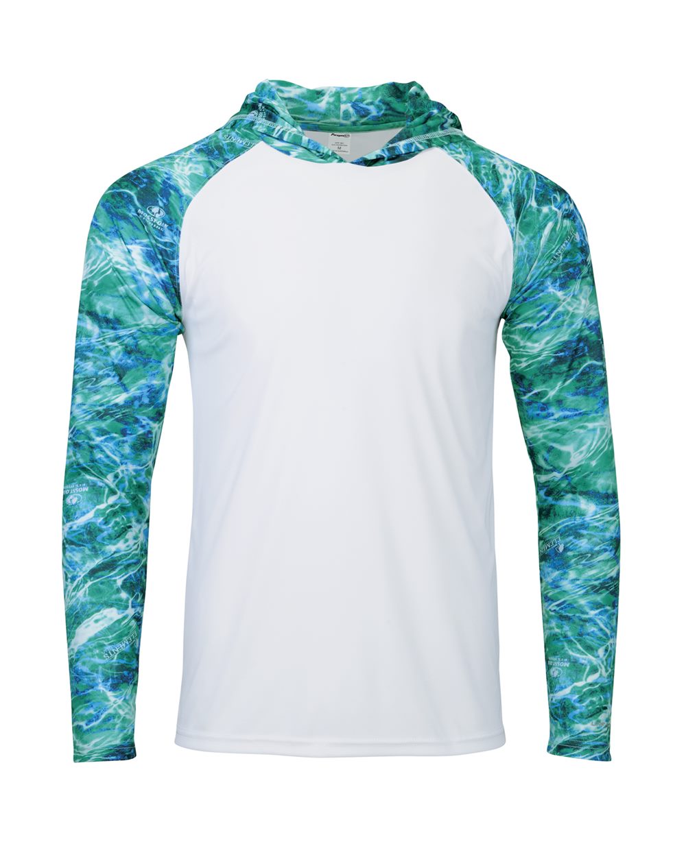 Paragon 241 Men's Biloxi Performance Colorblocked Hooded Long Sleeve T-Shirt in Seafoam